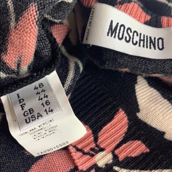 Vintage 1990s Moschino Floral wool Cardigan & Tank Top set women’s medium - Picture 7 of 12